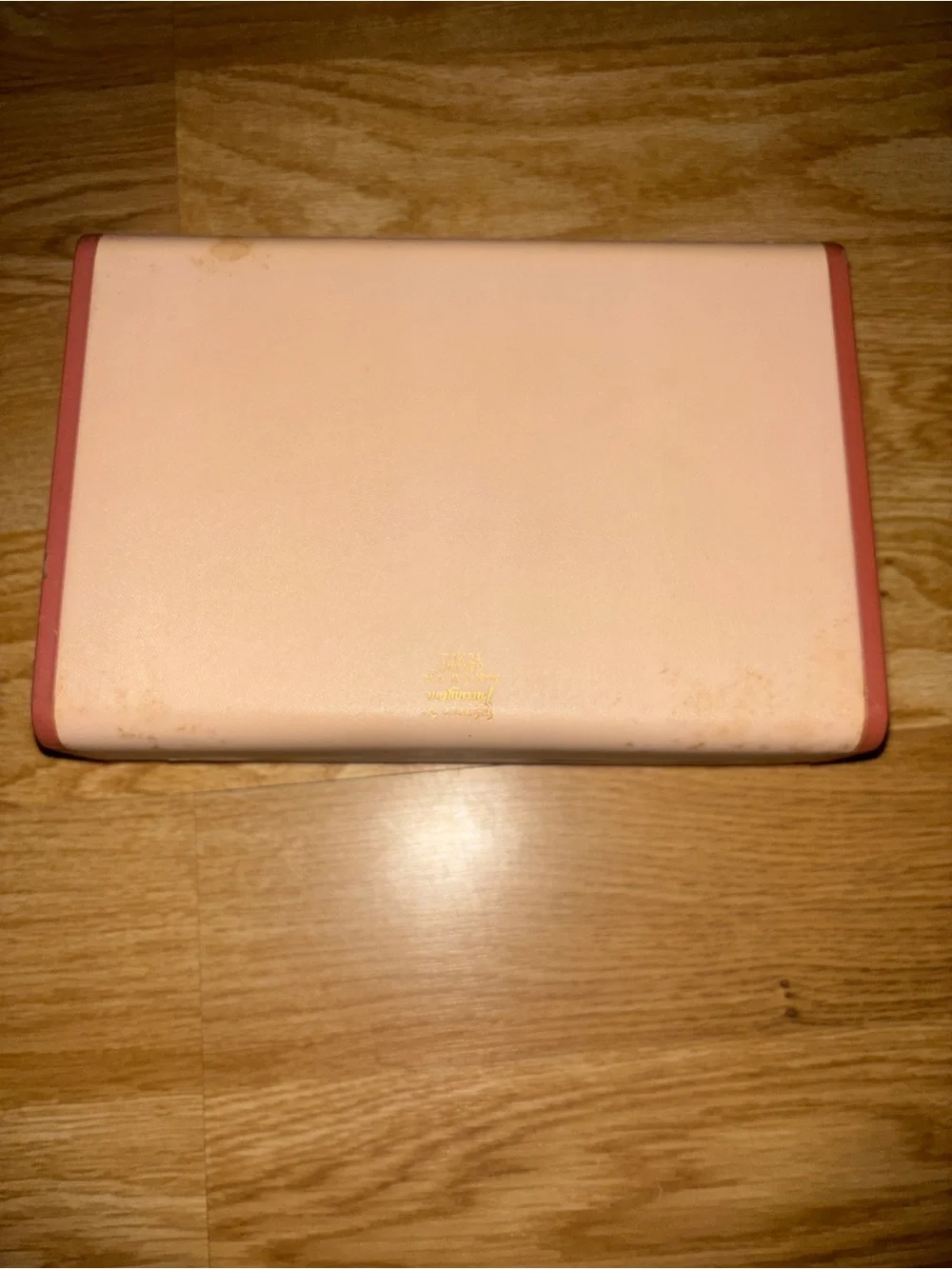 Frances Valentine Blush Pink Leather Wallet with Gold Stamp
